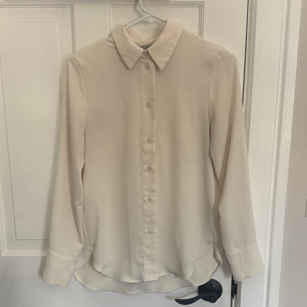 H&M Beige Collared Blouse